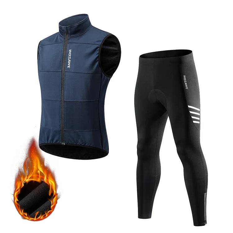 Men‘s Thermal Fleece Jacket Vest & Long Pants 