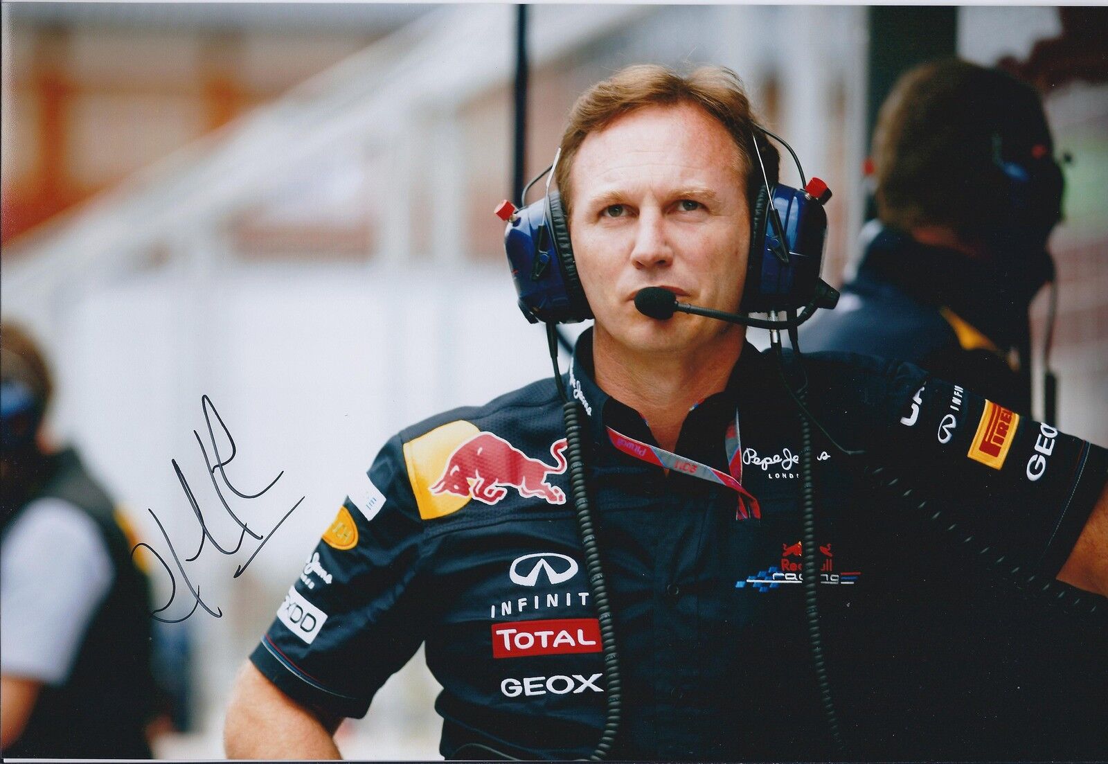 Christian Horner SIGNED Red Bull Pit Walk AUTOGRAPH 12x8 Photo Poster painting AFTAL COA