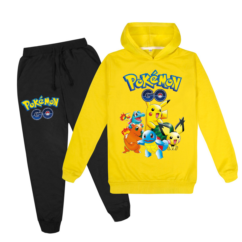 Mayoulove Pokémon Hoodie and Pants Set for Kids - Catch 'Em All with Pikachu and Friends! Warm and Comfortable, Perfect for Little Pokémon Trainers - Available in Multiple Sizes and Colors.-Mayoulove