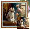 (Multi-Style) Cat Flower - 11CT/18CT Stamped Cross Stitch