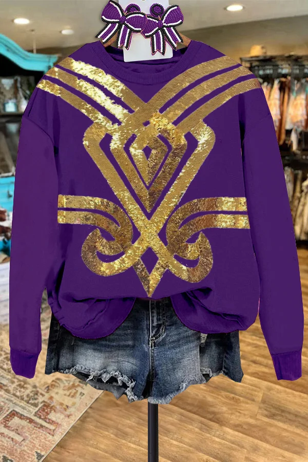 Louisiana Golden Sequined Sweatshirt