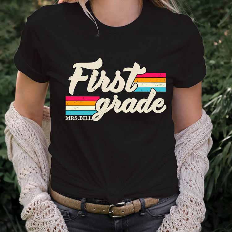 Custom Grade teacher Name T-shirt
