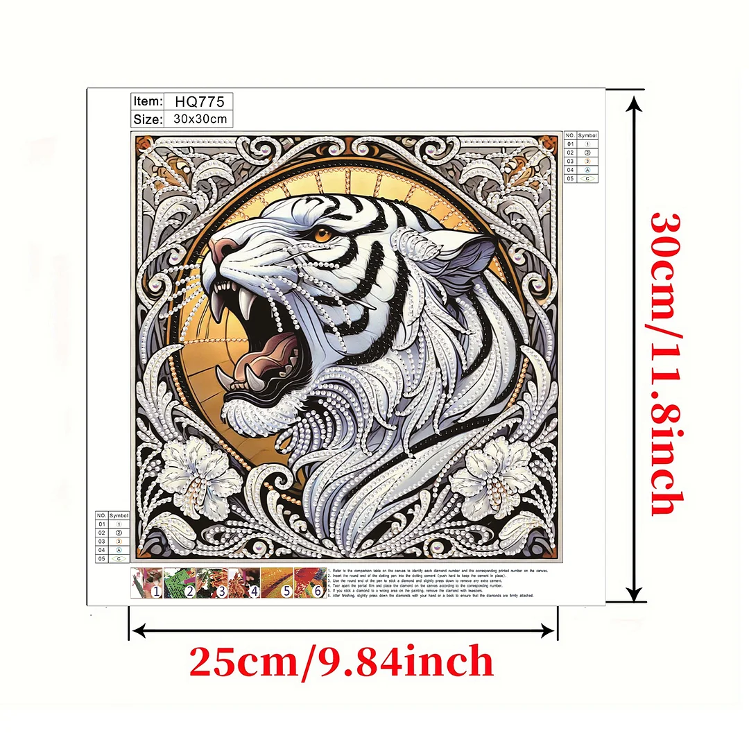 Tiger - Partial Special Shaped Drill Diamond Painting Kits (Canvas|30*30cm)
