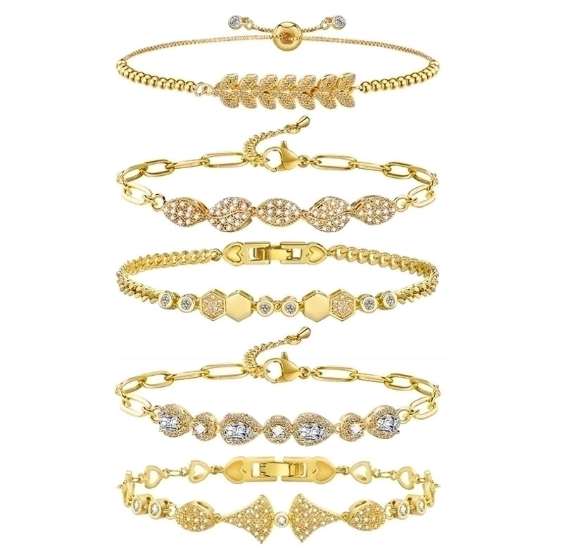 Brass Minimalist Metal Grain Zircon Bracelets
