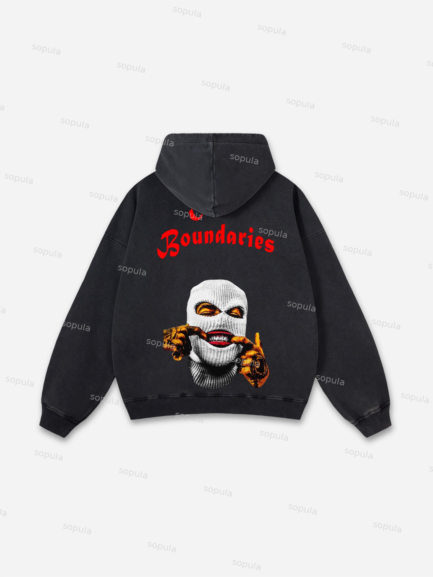 Y2k No Boundaries Graphic Acid Washed Hoodie - SOPULA