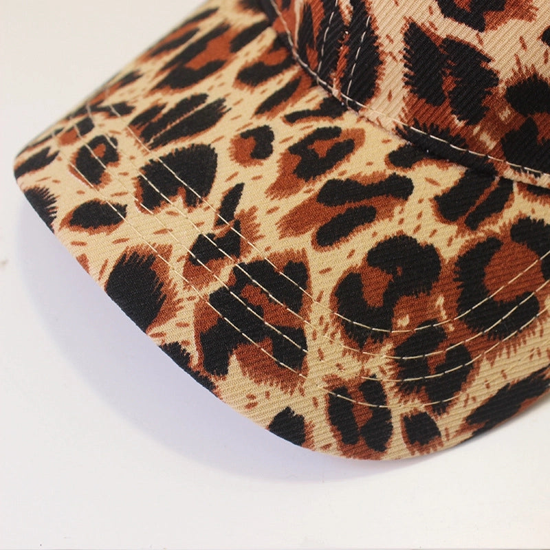 Curved Eaves Baseball Cap Women’s Leopard Print Dome Cap Printed Spring And Summer Men’s And Women’s Sunshade Sunscreen Hat Trendy