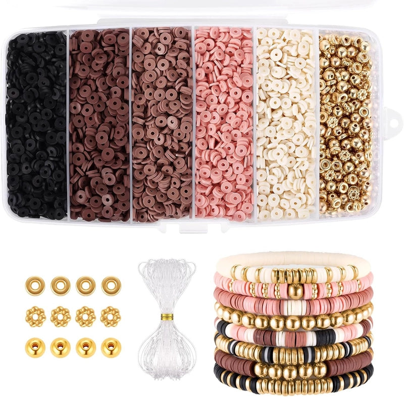6-color DIY Clay Beads Pink Blue Green Brown Series And Black And White Combination Christmas Rainbow Suit