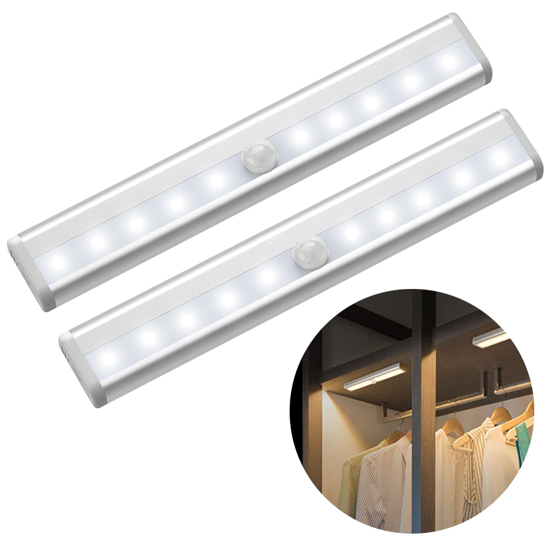 PIR Motion Sensor Lamp Cupboard Wardrobe Bed Lamp Under Cabinet Night Light Smart Light Perception For Closet Stairs Led、、sdecorshop