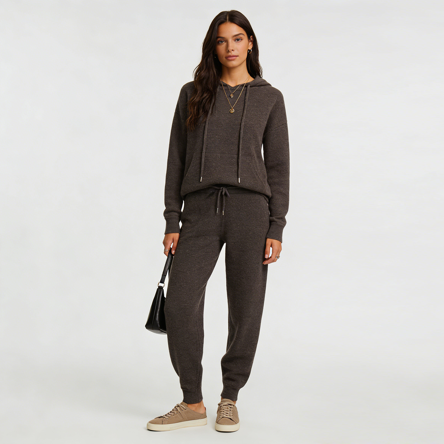 Cashmere Knitted Hoodie Pant Set REAL SILK LIFE