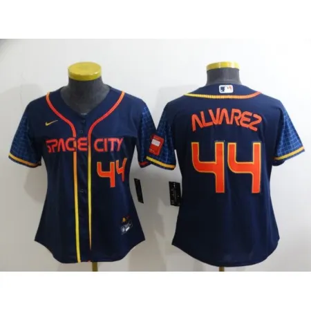 Women's Houston Astros #44 Yordan Alvarez 2022 Navy City Connect Stitched Jersey(Run Small) R1SV