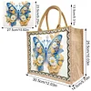 DIY Diamond Painting Butterfly Linen Waterproof Handbag Shopping Storage Bag Totes Kit
