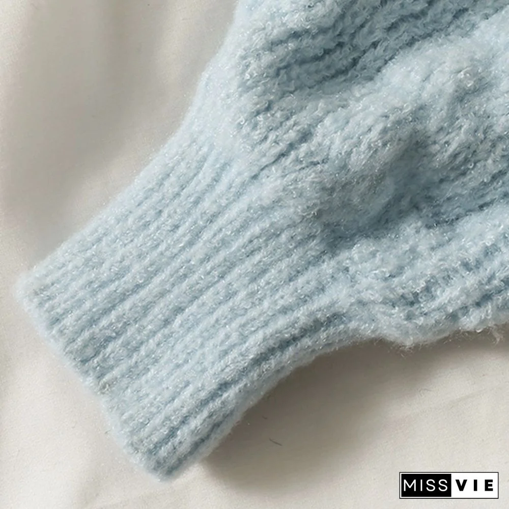 Fashion Flowers Cardigan Knitted Sweater