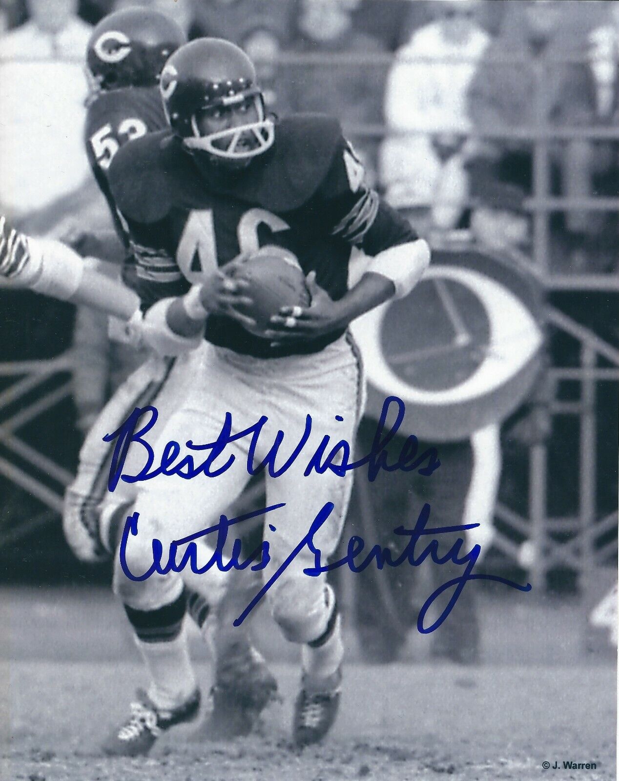 Signed 8x10 CURTIS GENTRY Chicago Bears Autographed Photo Poster painting - w/COA