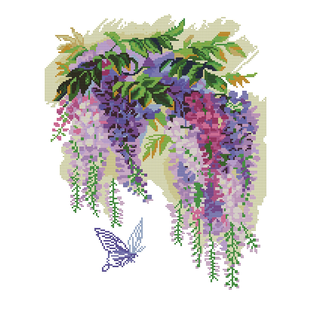 

Purple Butterfly - 11CT Stamped Cross Stitch - 40*50CM, 501 Original