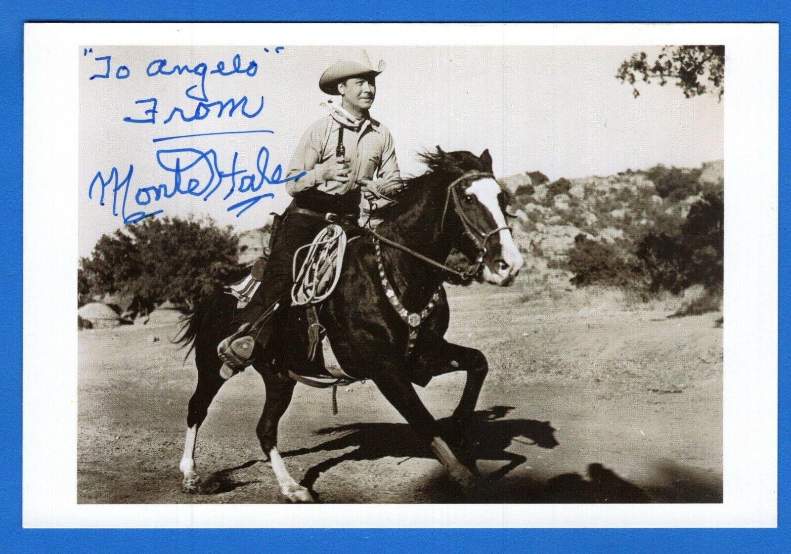 Monte Hale Western Actor Hand Signed Autograph 4x6 Photo Poster painting Postcard