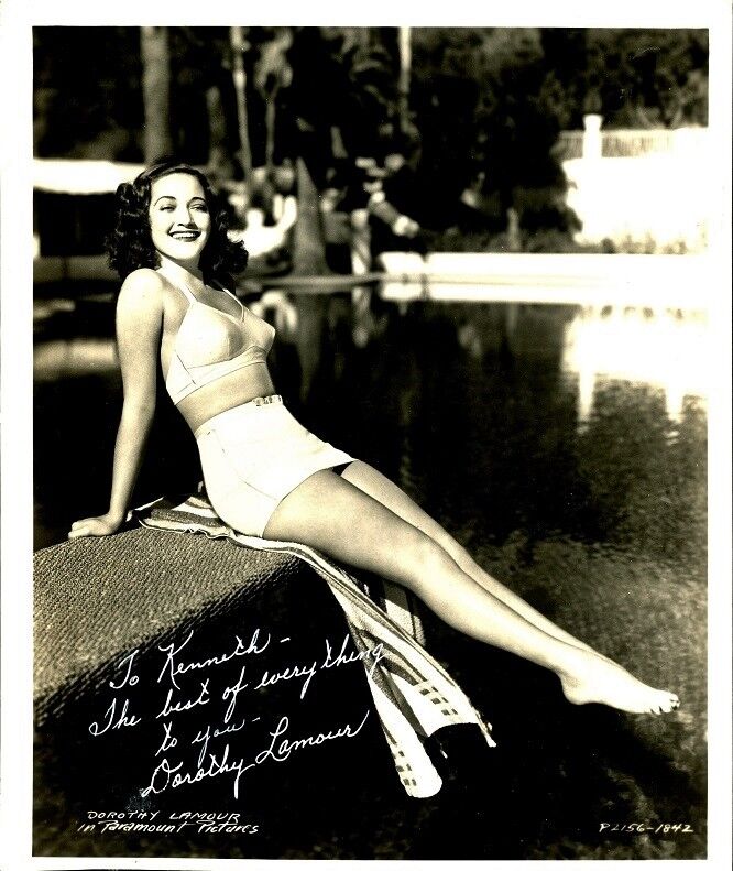 Vintage DOROTHY LAMOUR Signed Photo Poster painting