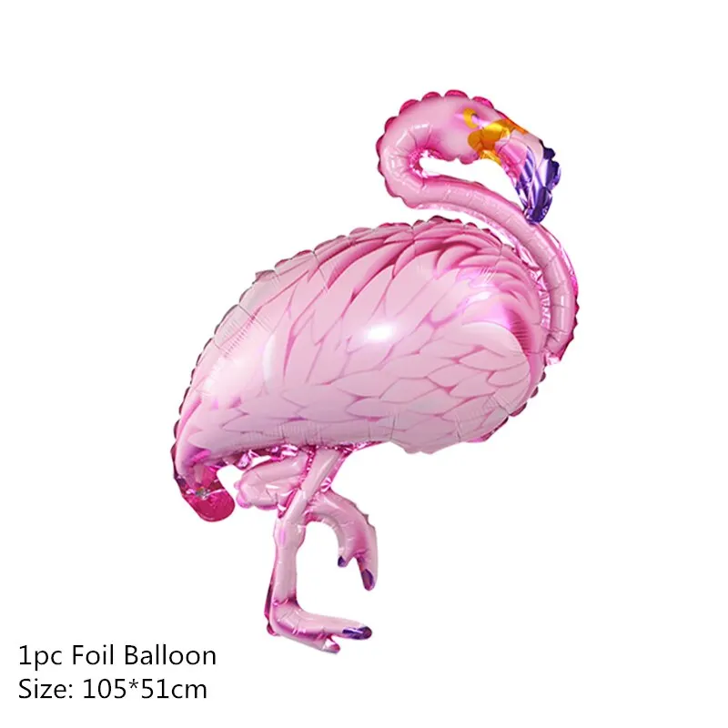 Hawaii Aloha Happy Birthday Banner Flamingo Hawaiian Tropical Party Decor Luau Summer Party Supplies Latex Balloons Cake Toppers