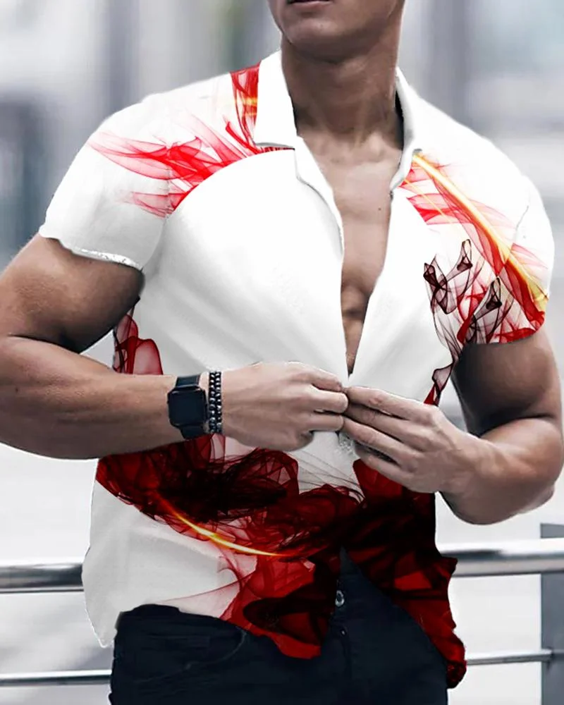 Men's Casual Printed Short-Sleeved Shirt65