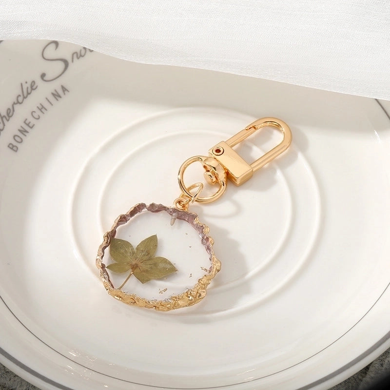 Pastoral Flower Dried Flower Epoxy Women’s Bag Pendant Keychain