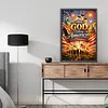 Diamond Painting -DIY Round Drill Independence Day May God Bless America(60*40CM)