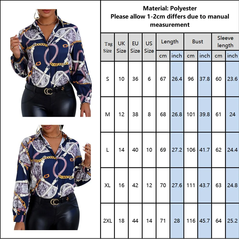 2021 fashion printing ladies shirt neckline long-sleeved casual shirt blouse Explosion models Colorblock Buttoned Blouse D30