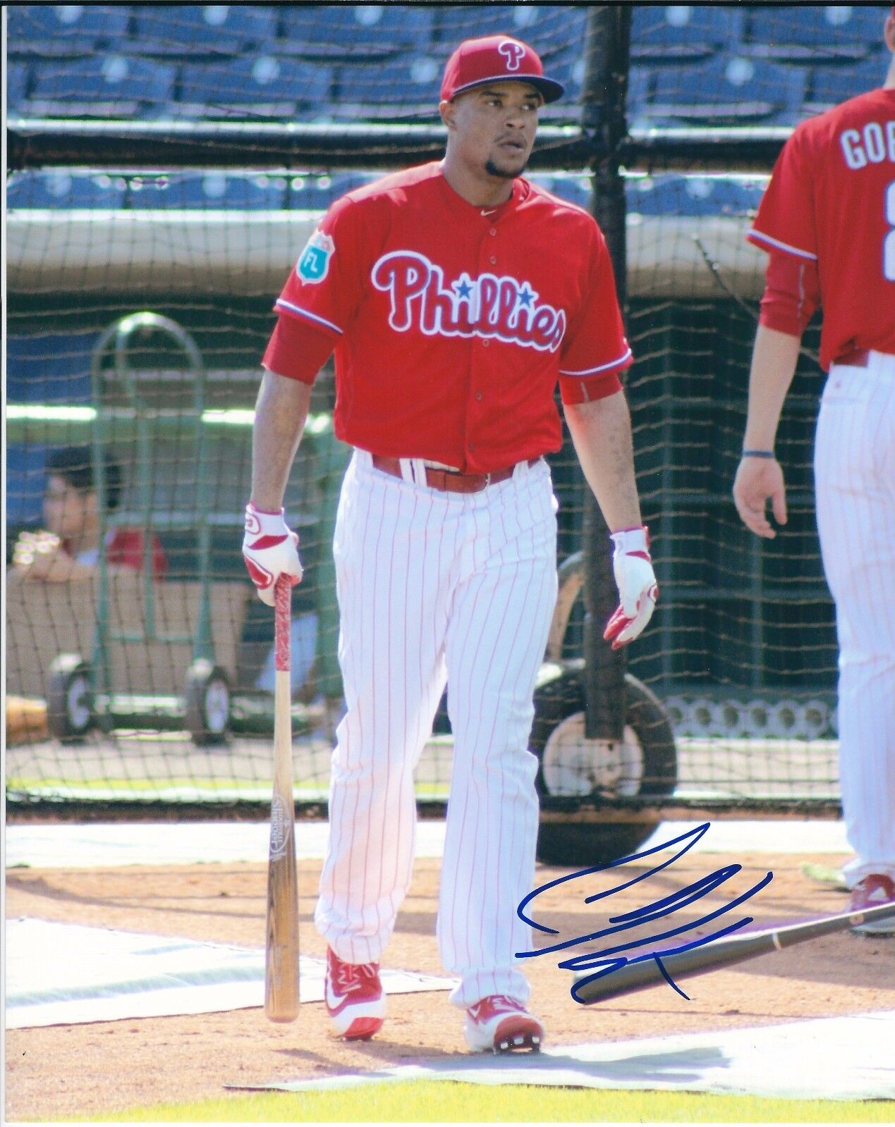 Signed 8x10 CEDRIC HUNTER Philadelphia Phillies Autographed Photo Poster painting - COA