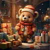 Christmas Gift Bear - Round AB Drills Diamond Painting(45x45cm)