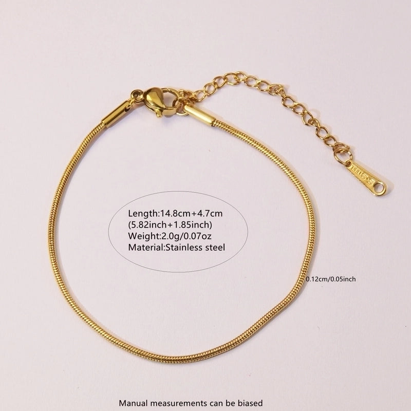 Sweet Minimalist Paper Clip Flower 304 Stainless Steel 18K Gold Plated Paperclip Chain Figaro Chain Bracelets In Bulk