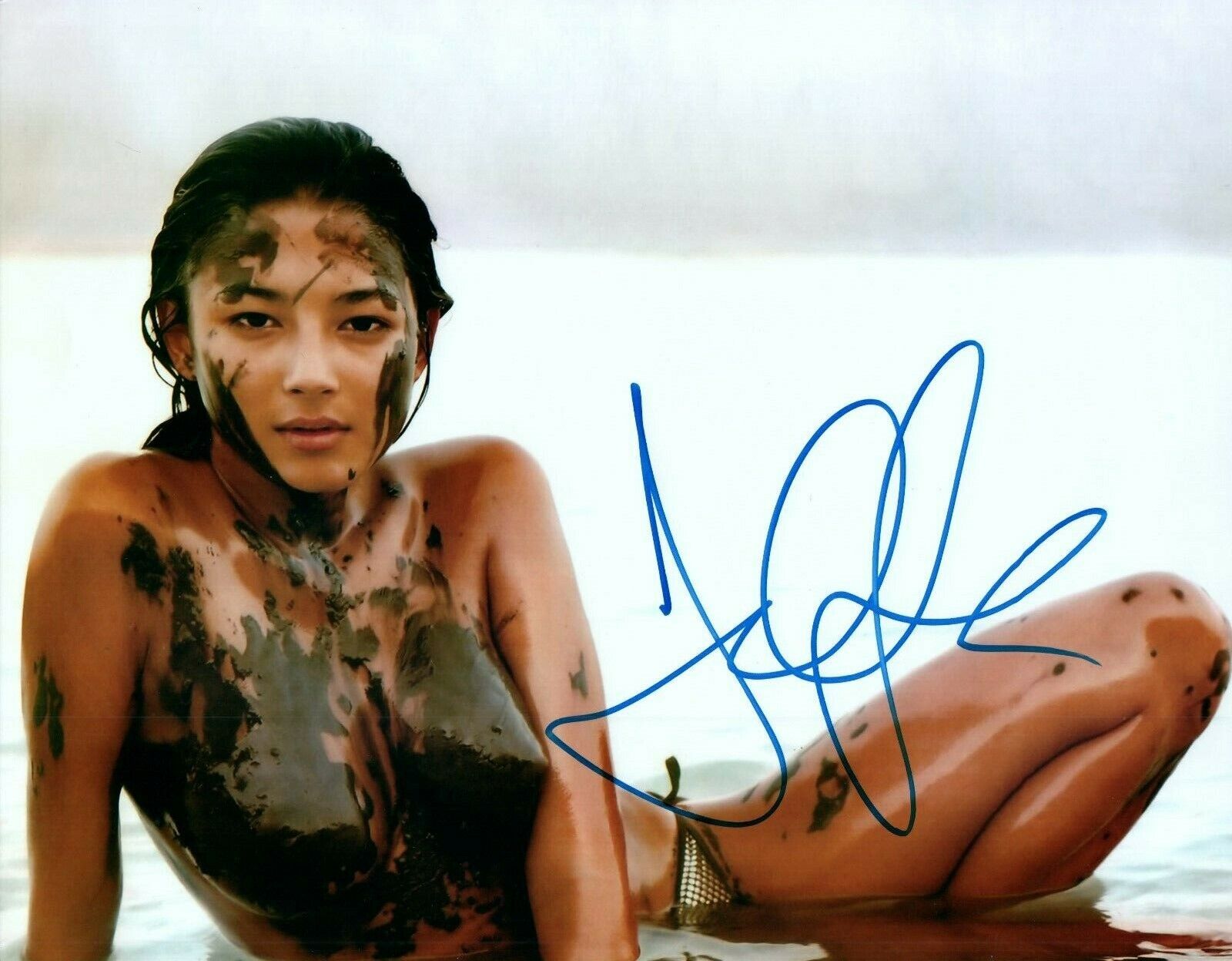 Jessica Gomes In The Mud Hott Nude SI Model Hand Signed 8x10 Photo Poster painting Proof COA 3