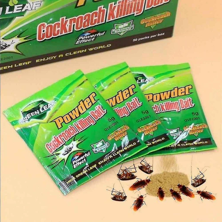 20-50 Packs Green Leaf Powder Cockroach Killer Bait Repeller Killing Trap Pest Control
