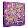DIY Pearl Painting I LOVE YOU with Frame for Home Wall Decor(25x25cm)