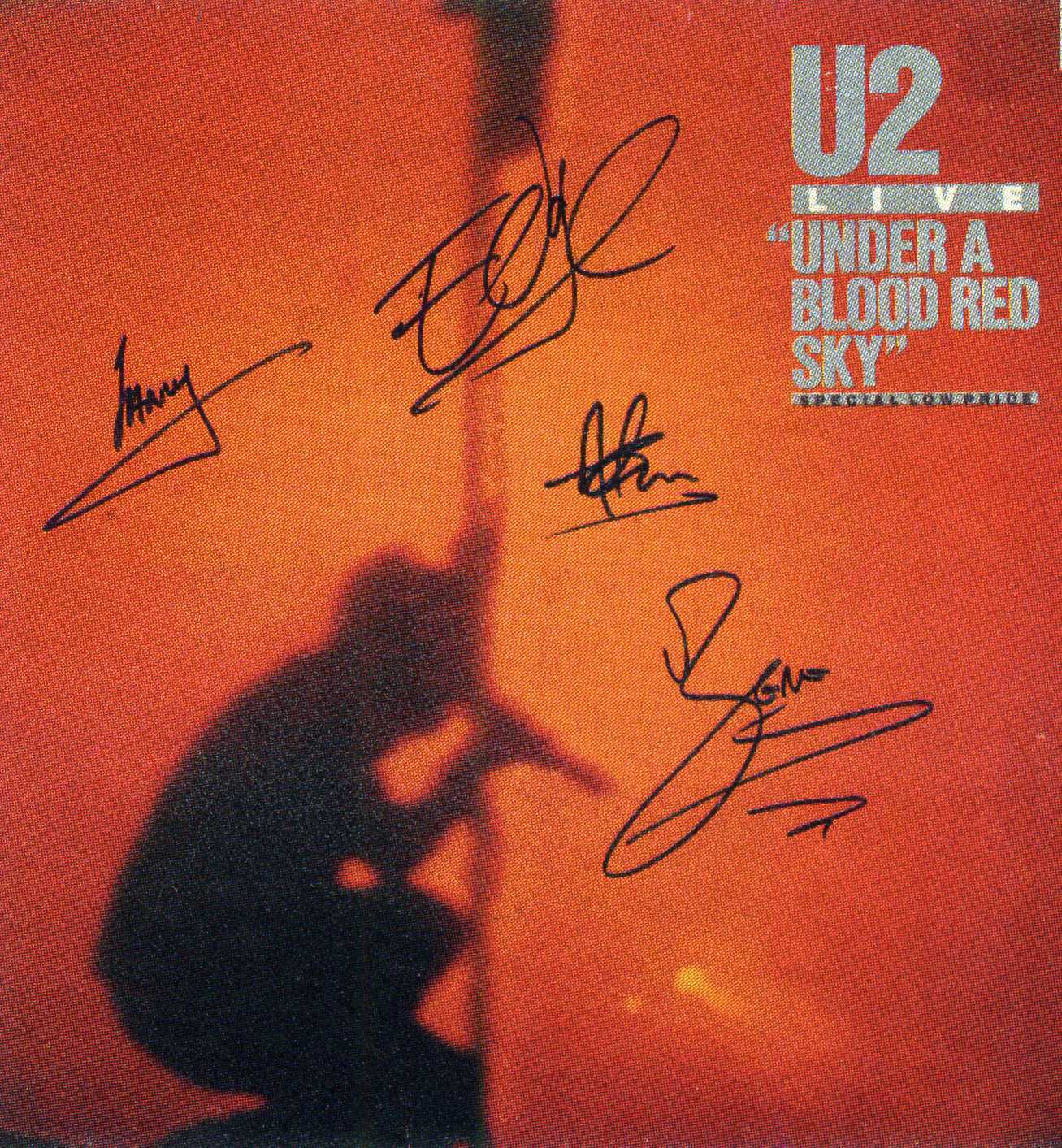 U2 Signed 'Red Sky' Photo Poster paintinggraph - Rock Band / Bono / Edge / Larry / Adam preprint