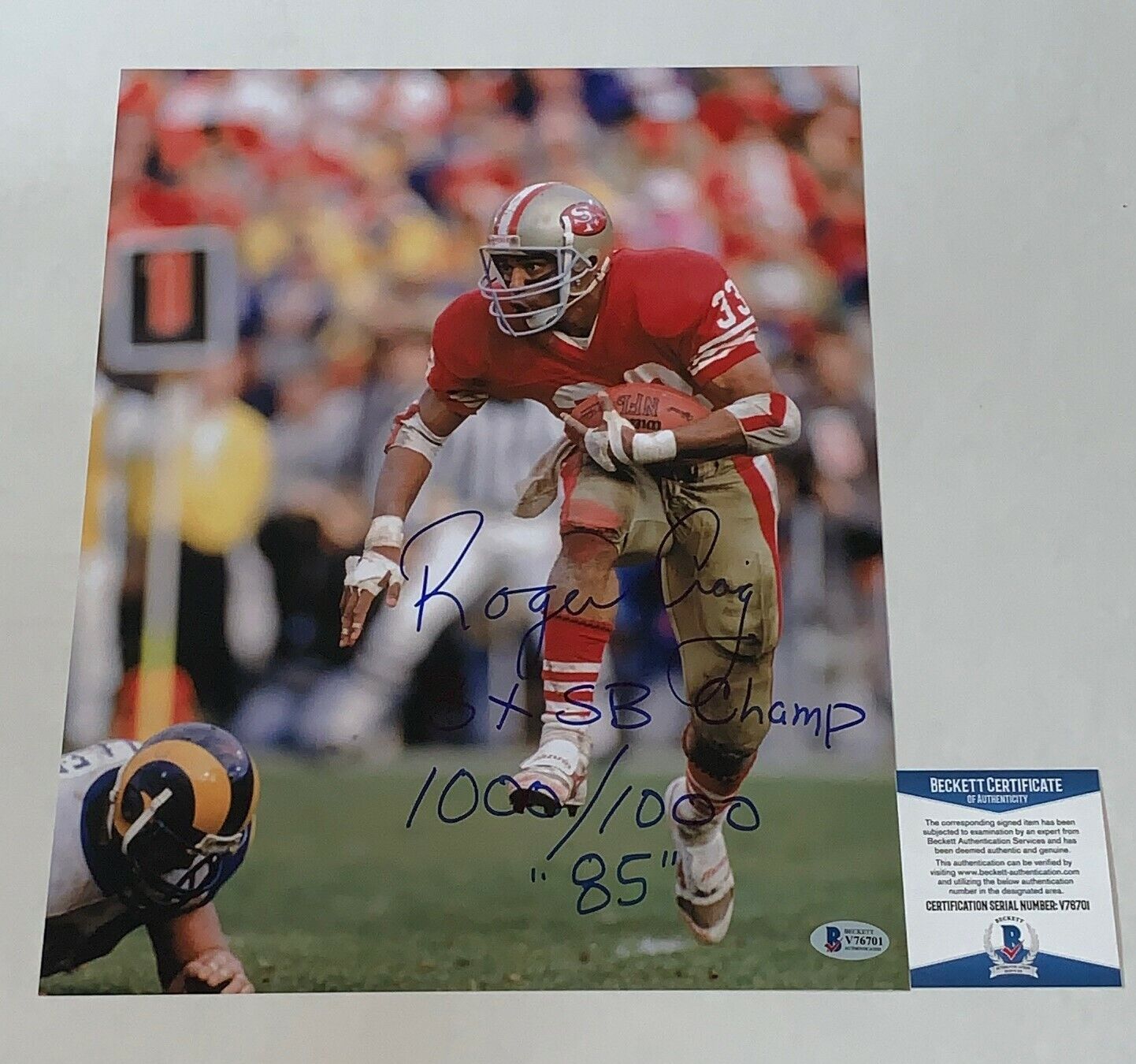 Roger Craig signed San Francisco 49ers 11x14 Photo Poster painting autographed BAS Beckett