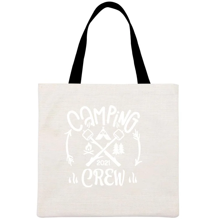 Camping crew 2021 Printed Linen Bag-Annaletters