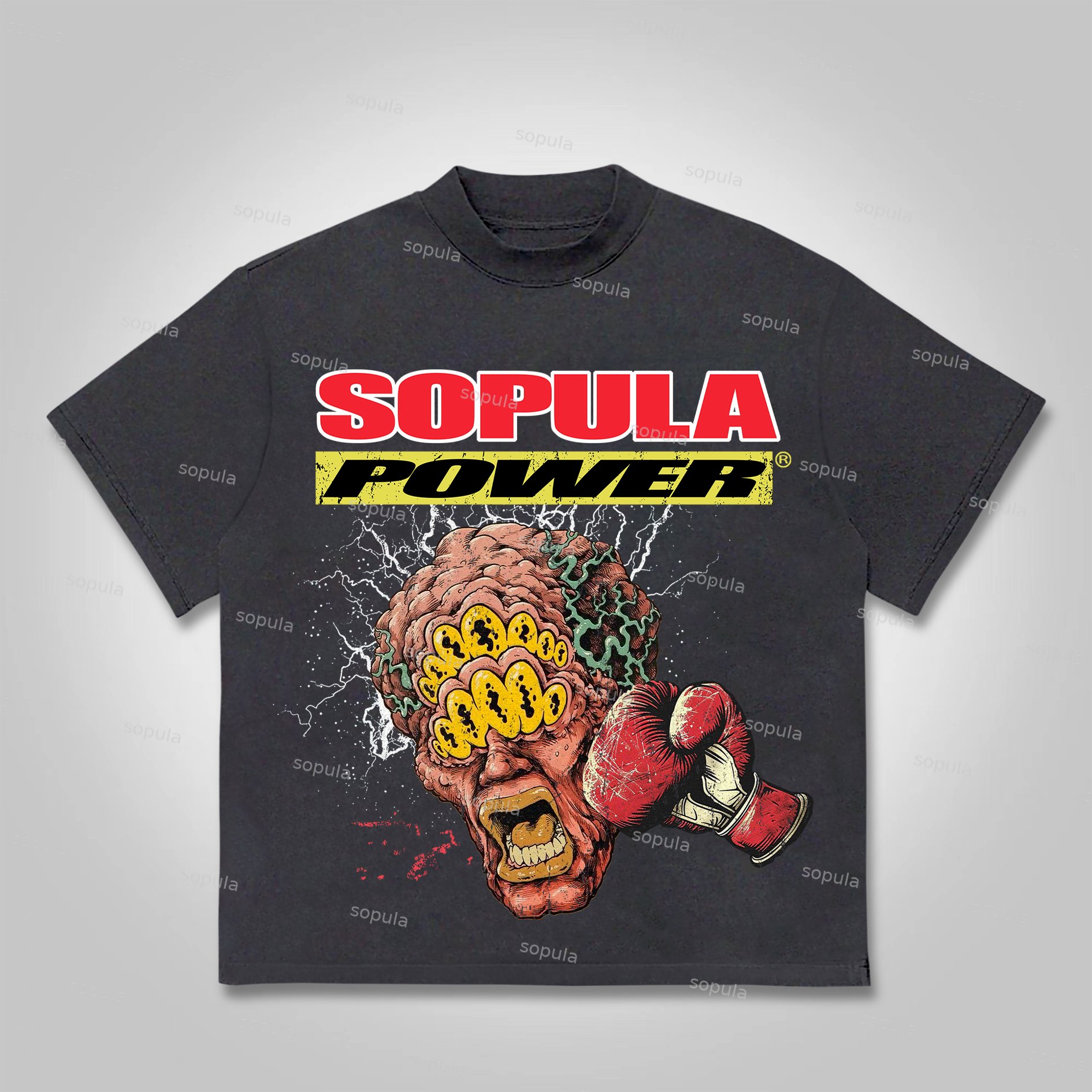 Sopula Boxer Skull Graphic Print Cotton T-Shirt - SOPULA