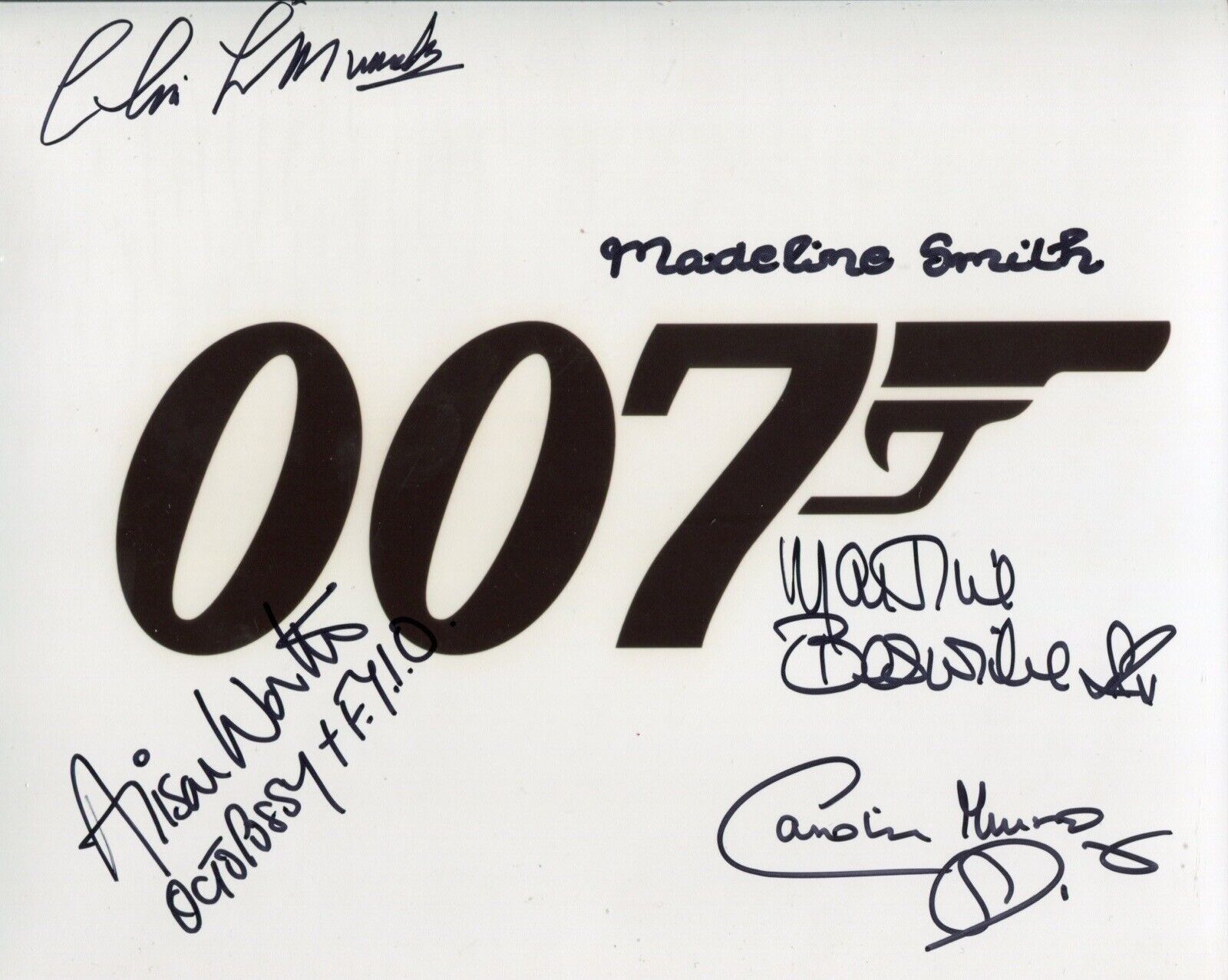 007 James Bond movie Photo Poster painting signed by FIVE stars of the films - UACC DEALER