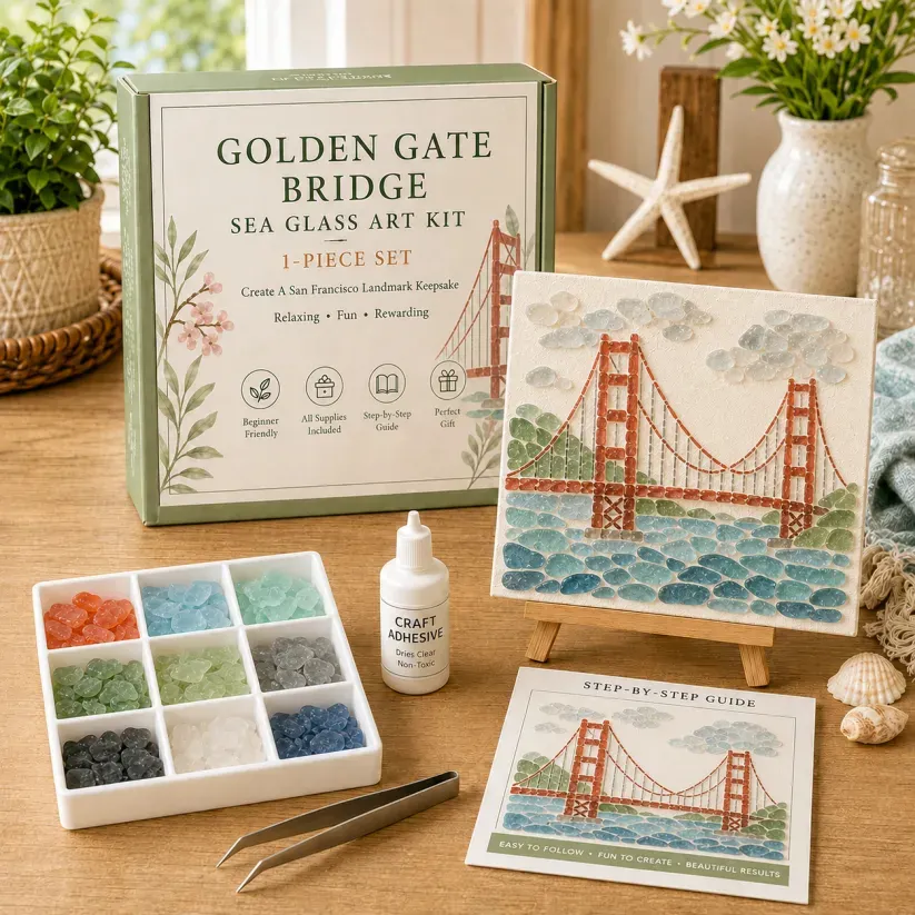 🌊 American Landmarks Sea Glass Art Kit