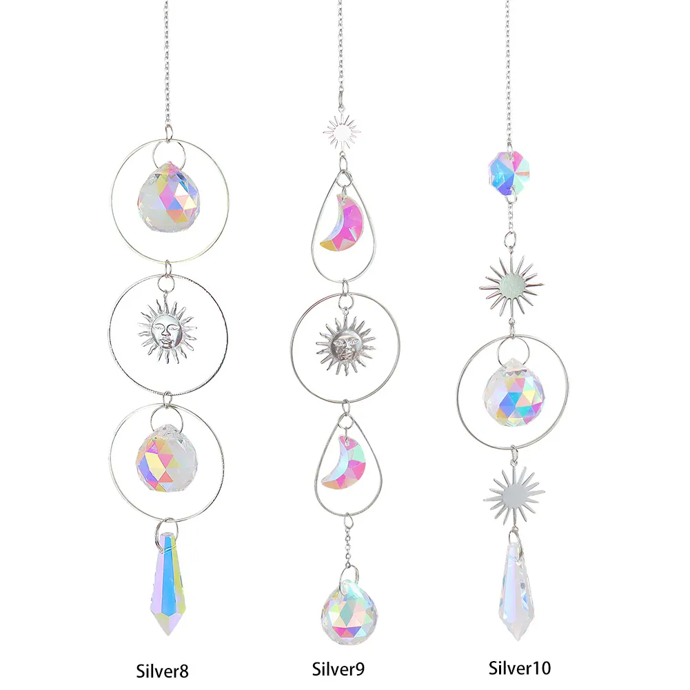 Crystal Wind Chime Pendant Lighting Ball Hanging Garden Window Home Decor