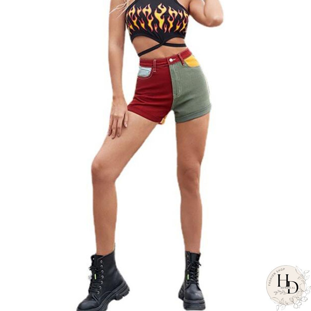 Fashion Colorful Explosive Denim Shorts