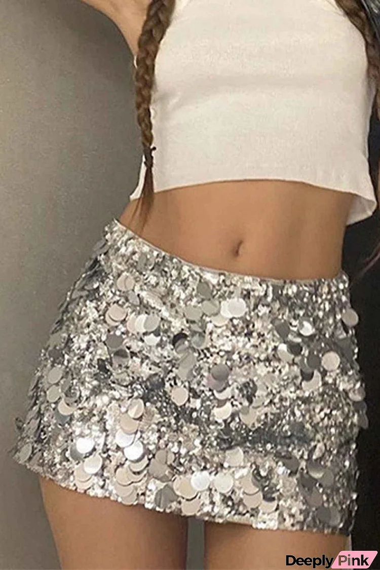 Sequin Mini Hip Skirt