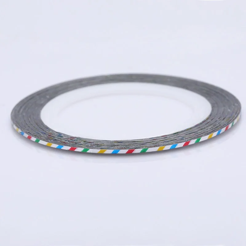 12 Rolls 2mm Matte Glitter Nail Striping Tape Line Rainbow Multi Color Styling Tool Sticker Decal  DIY Decoration-Nail Inspo