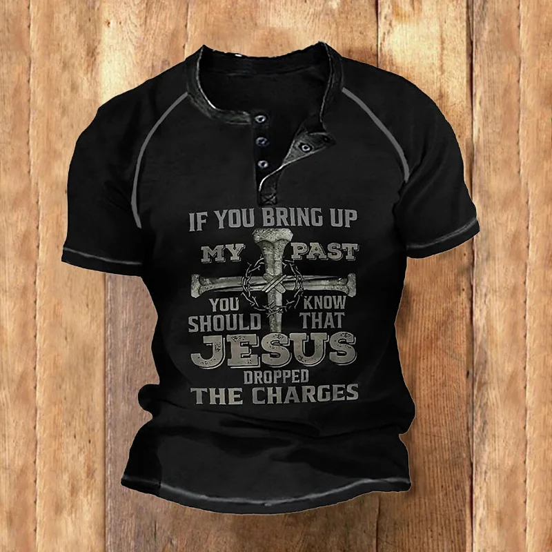 Men's Casual Vintage Printed Round Neck T-Shirt