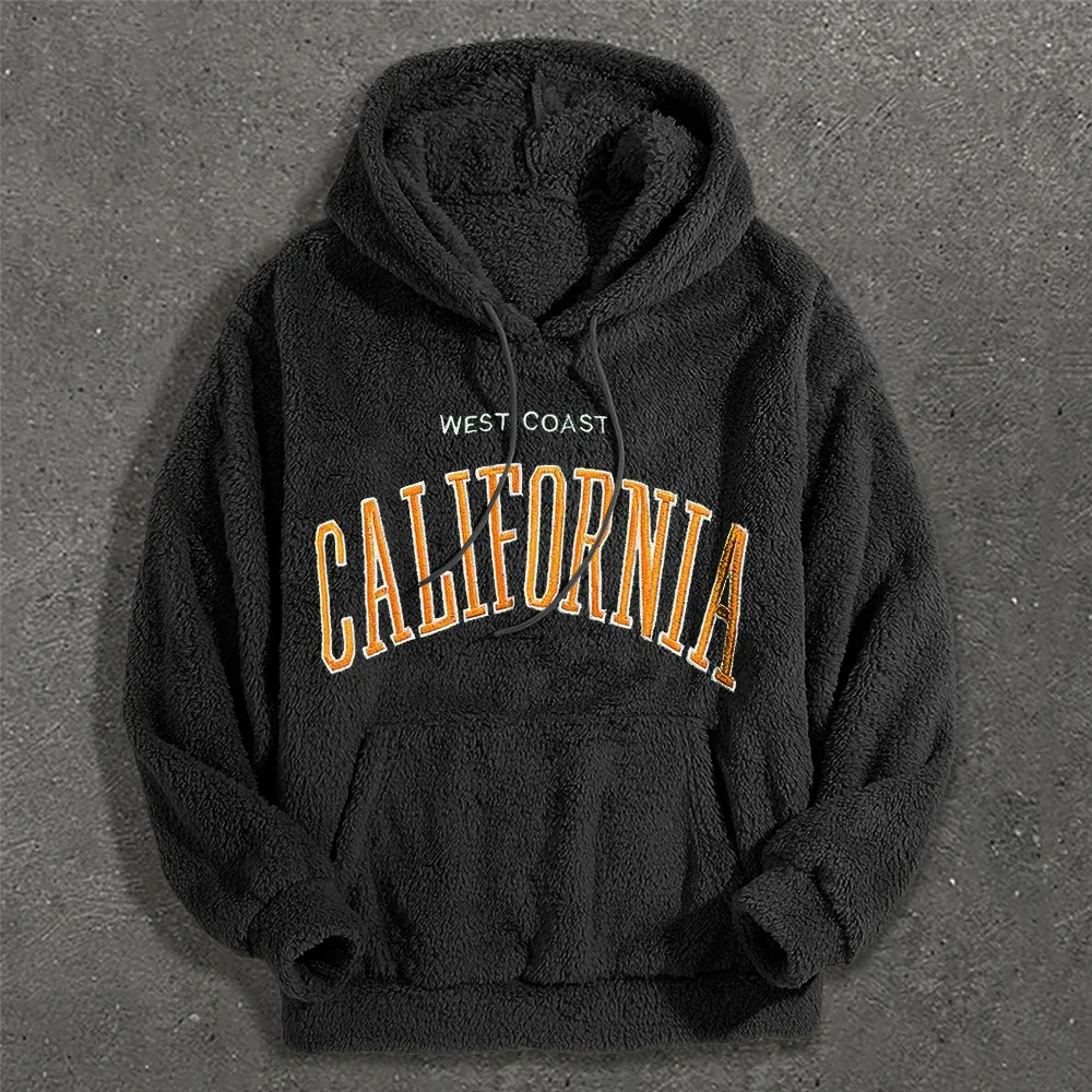 Casual Letters Print Plush Hoodies