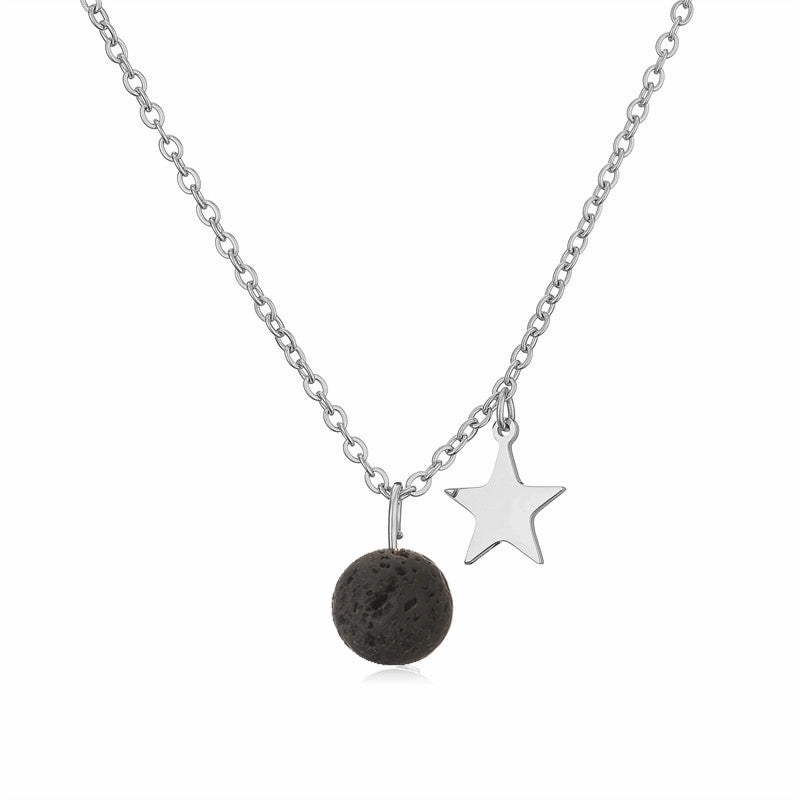 Casual Minimalist Star 304 Stainless Steel Natural Stone Plating Pendant Necklace
