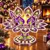 DIY Lotus Flower Pearls & Diamond Painting Candle Holder Acrylic Three-Dimensional Aromatherapy Rack Home Decor Gift