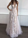 Embroidered Deep V-Neck Wedding Maxi Dress