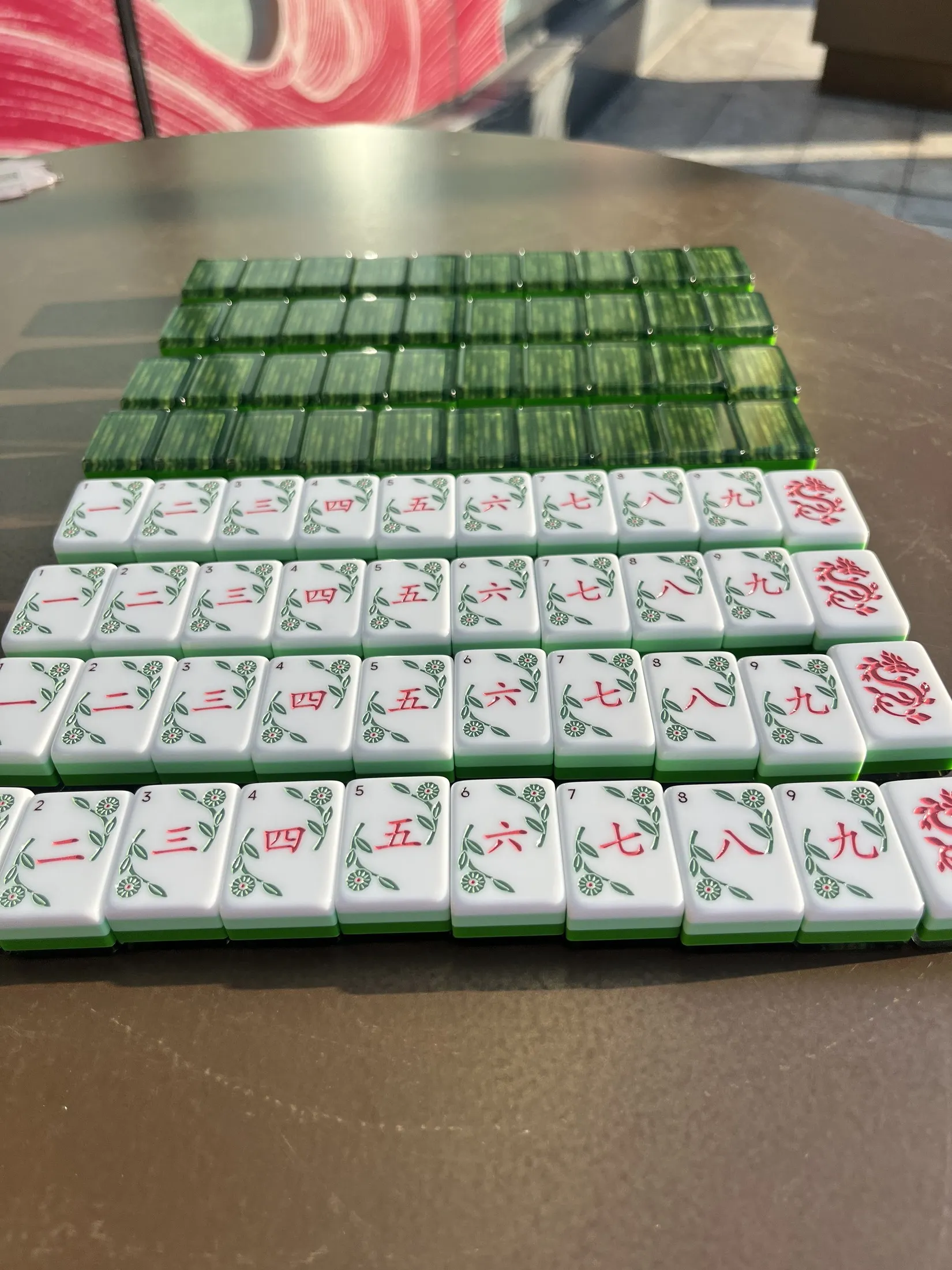 Authentic Green Bamboo tiles gathered for a full-set view.
