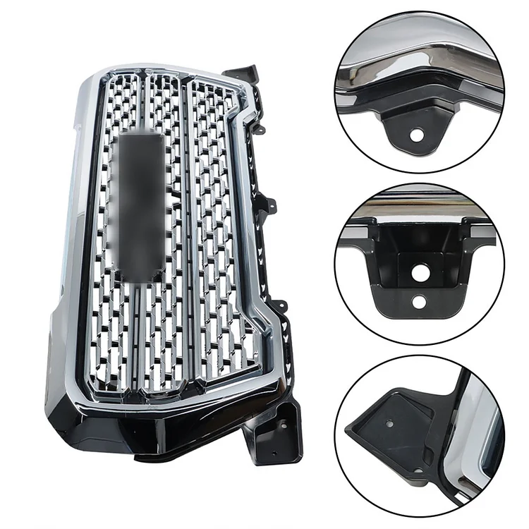 SEBLAFF Front Upper Grille Chrome Grill Assembly Replacement for 2019 2020 2021 Sierra 1500