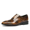 Mens Patent Leather Oxford Brogue Shoes