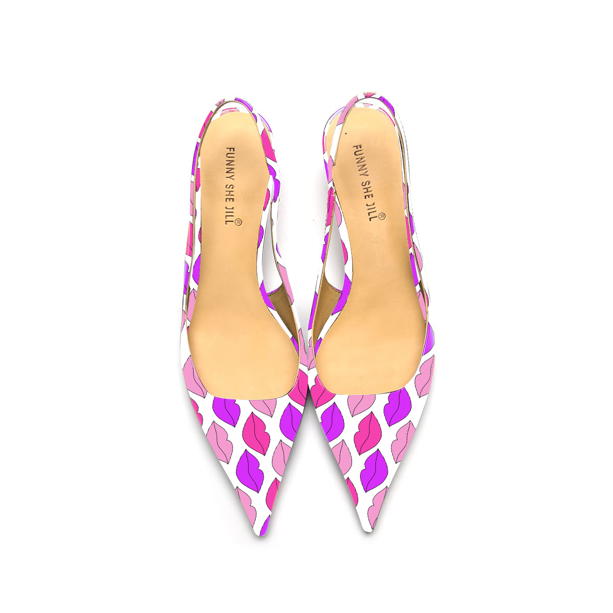 Purple Patent Leather Pointed Toe Elegant Kitten Heel With Lip Pattern Nicepairs
